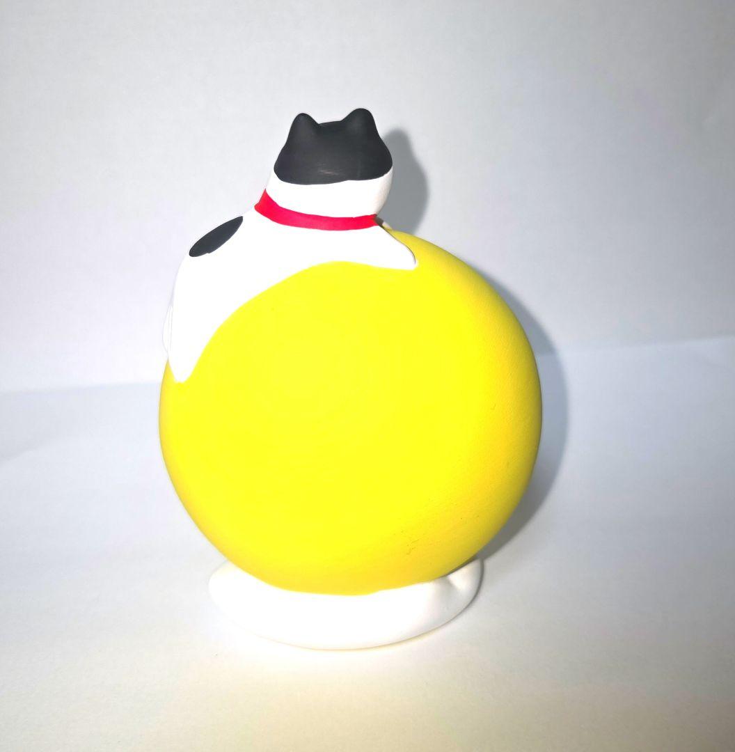 デコレ コンコンブル 陶器飾り 猫と満月 名月 匿名配送