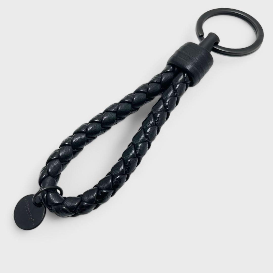 極美品✨BOTTEGA VENETA イントレチャート キーリング パイソン 黒