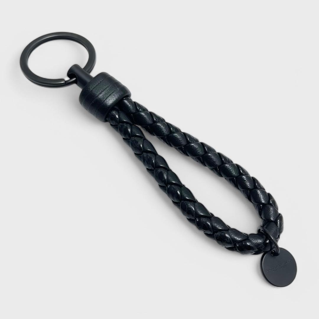 極美品✨BOTTEGA VENETA イントレチャート キーリング パイソン 黒