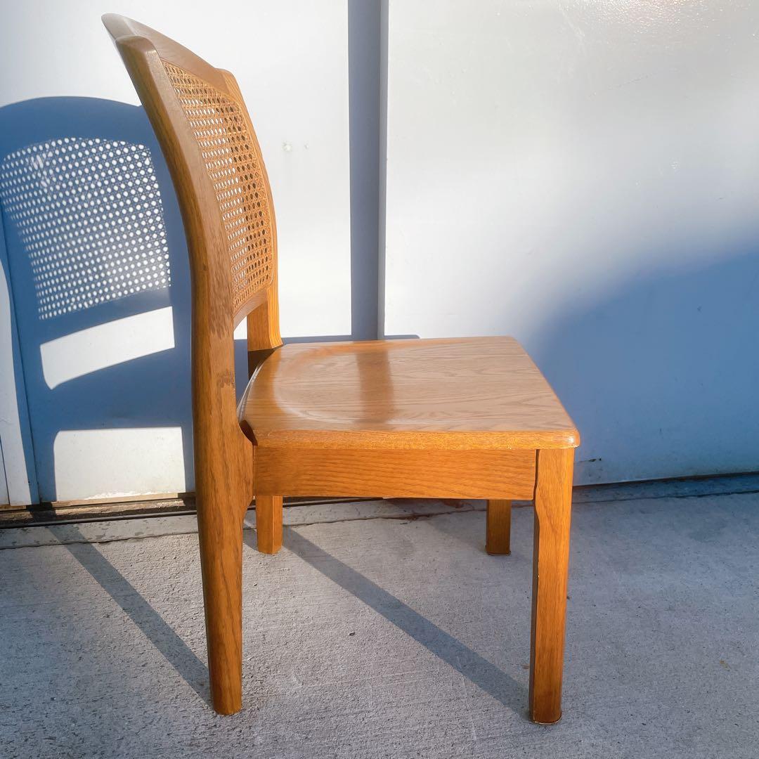 【希少②】マルニ maruni 木製ダイニングチェア ラタン 籐 旧ロゴ 椅子