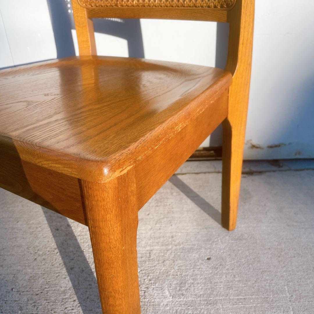 【希少②】マルニ maruni 木製ダイニングチェア ラタン 籐 旧ロゴ 椅子