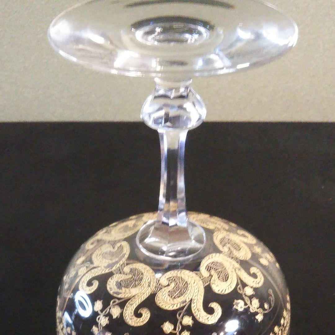 オールドBaccarat金彩シャンパングラスのペアセット