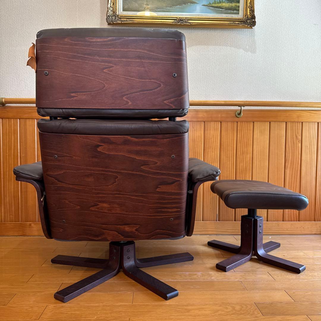 デンマーク KEBE/ケベ リクライニングチェア プライウッド ビンテージ