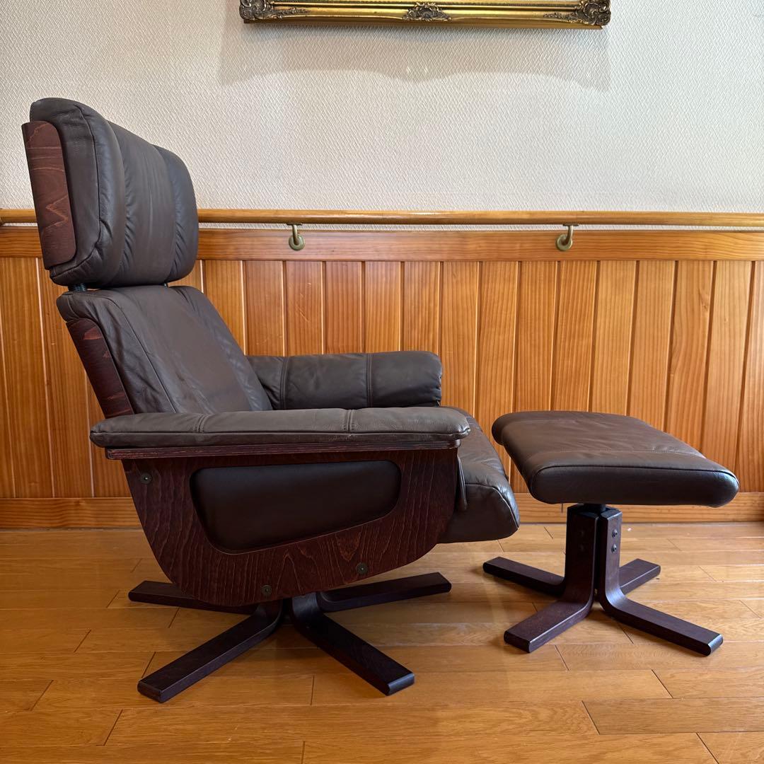 デンマーク KEBE/ケベ リクライニングチェア プライウッド ビンテージ