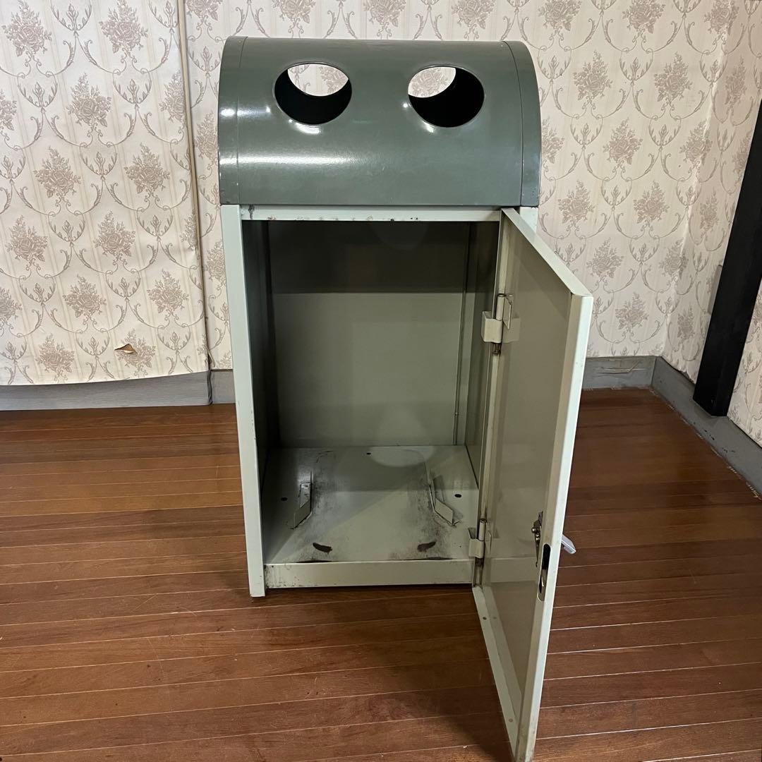 【中古品】スチール製 業務用 空き缶 空き瓶 ダストボックス ゴミ箱 屋外内用