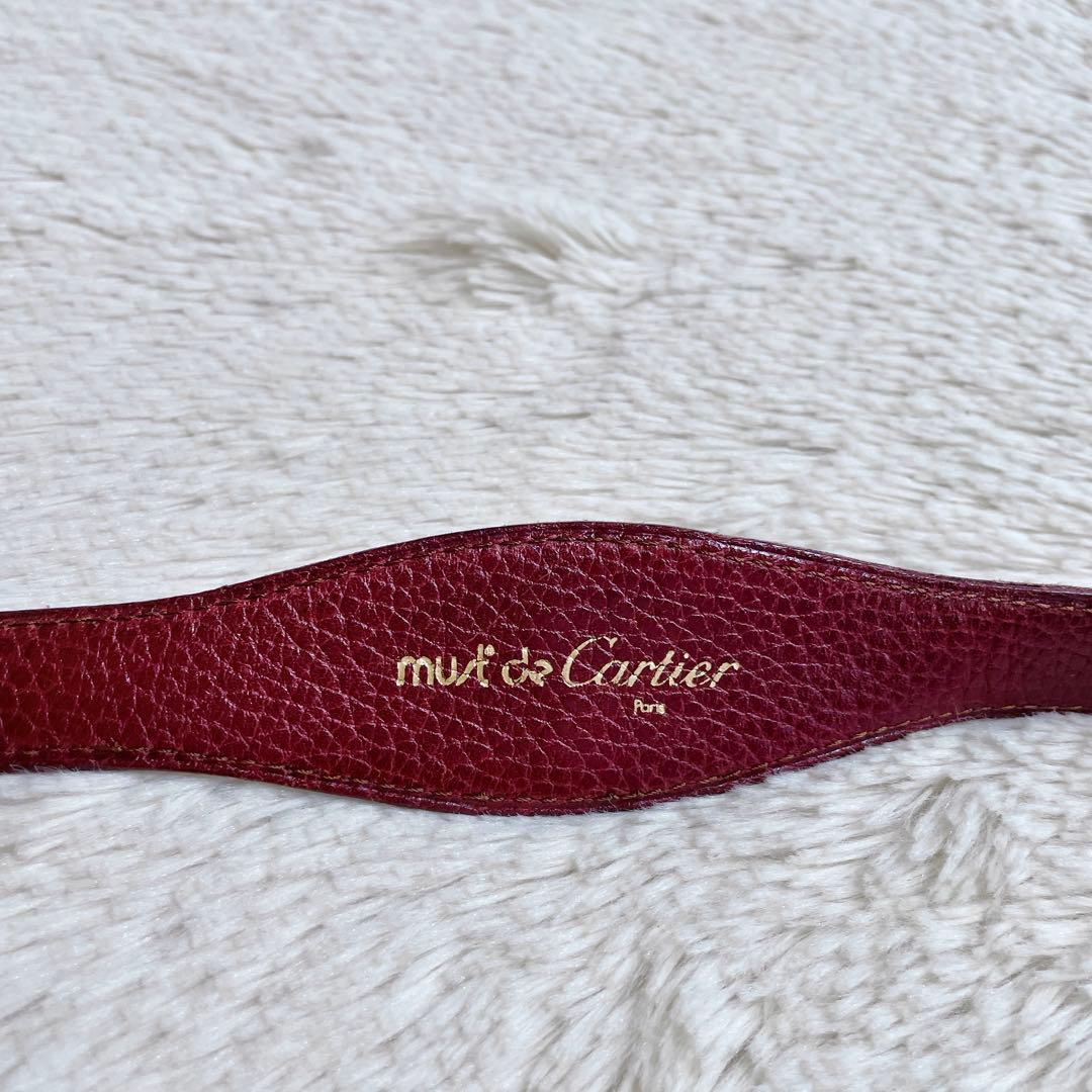 極美品 Cartier カルティエ マストライン レザー 型押し ベルト 金