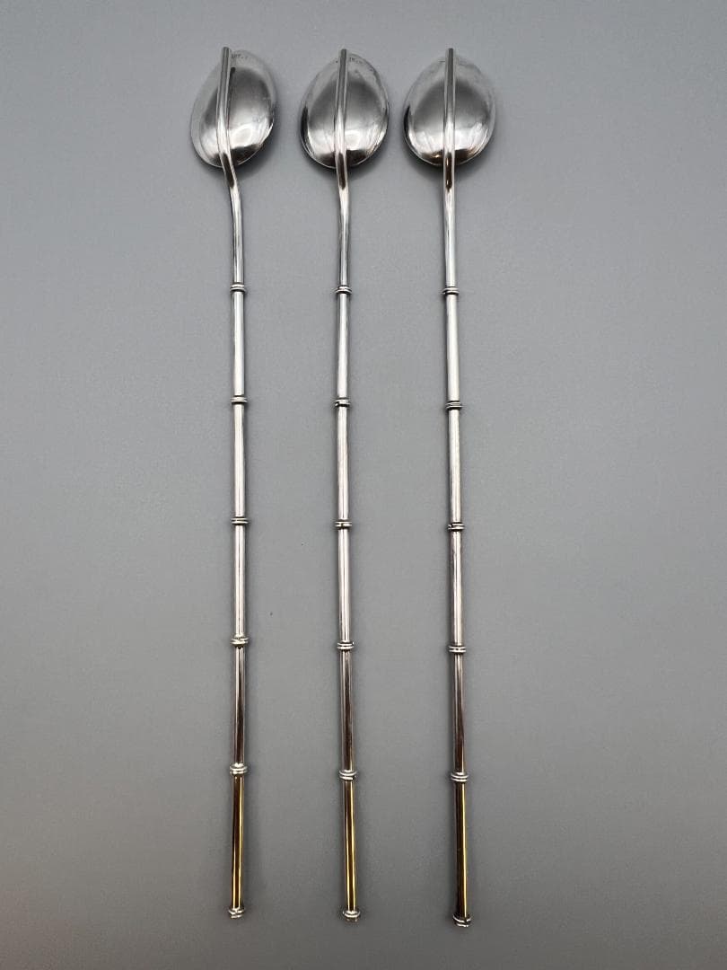 銀製 STERLING 950 湯豆腐スプーンとストロー スプーン 8点セット