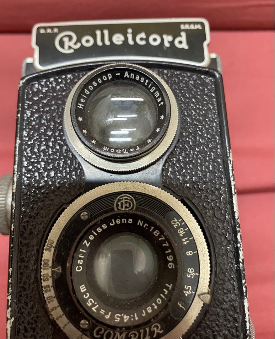未動確品 昭和レトロRolleicordローライコード二眼レフカメラ革カバー付き