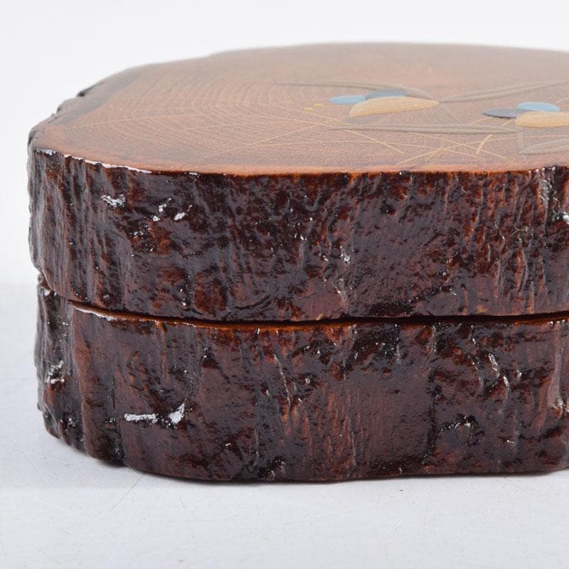 茶道具　正博作　露草蒔絵　蔦香合　共布共箱　V　8968