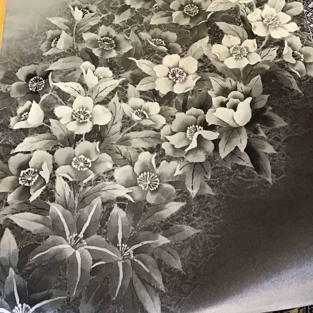 クリスマスローズ、正絹。