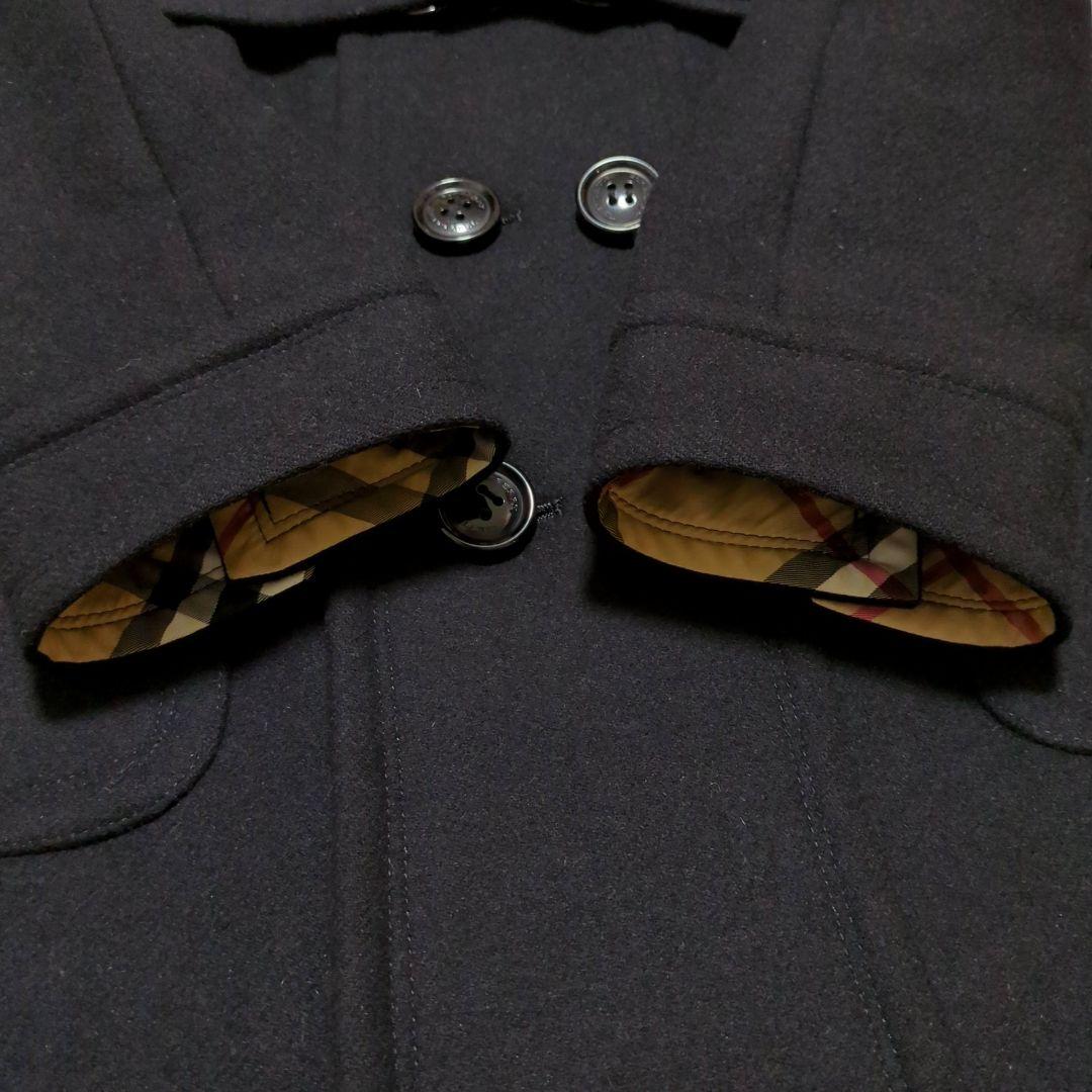 BURBERRY BLUE LABEL♦ノバチェック アンゴラ混コート 黒 38