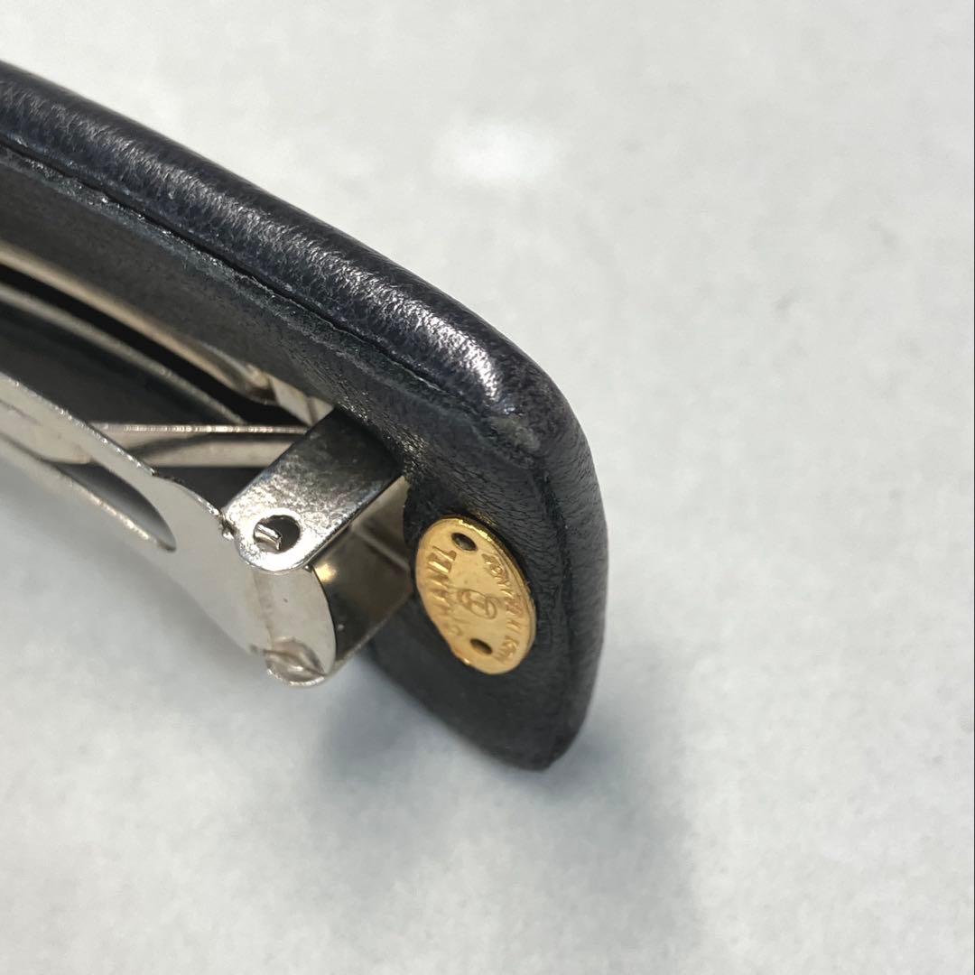 CHANEL シャネル レザー バレッタ ココマーク 箱付き