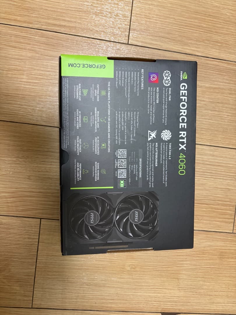 グラフィックボード・グラボ・ビデオカード MSI RTX 4060 VENTUS 2X BLACK OC 8G