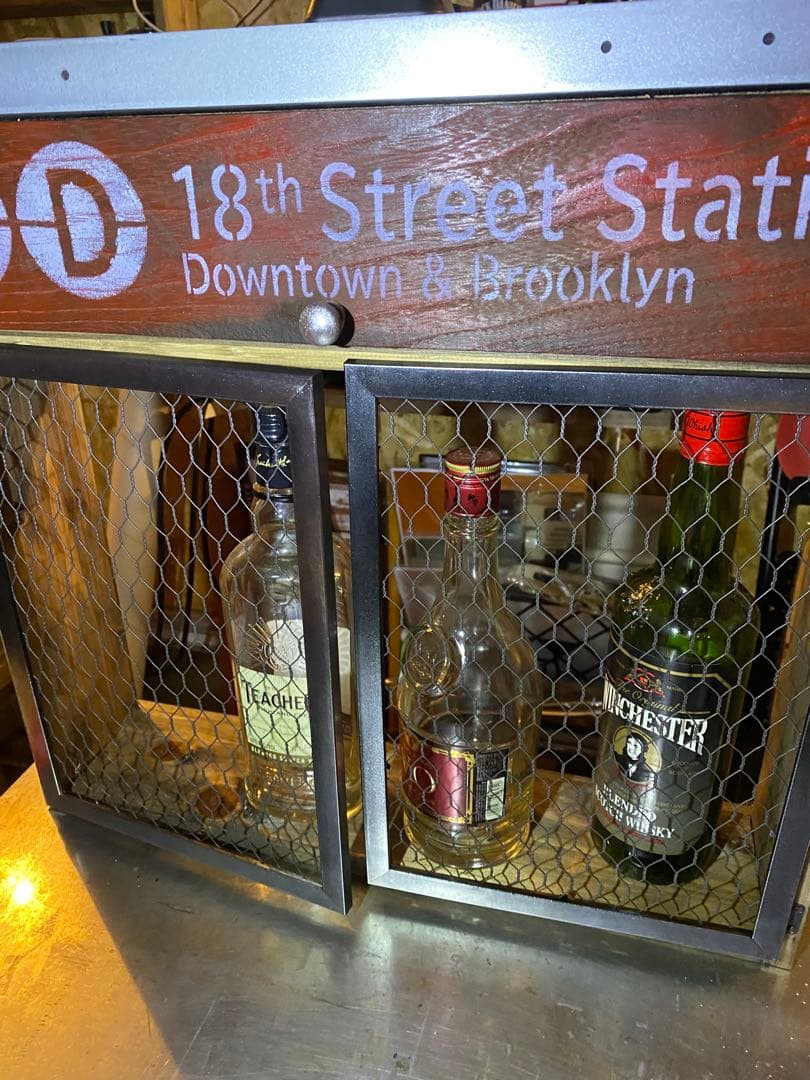 照明付き棚　アメリカン　インダストリアル　ROUTE66 置き型　壁掛け　両用