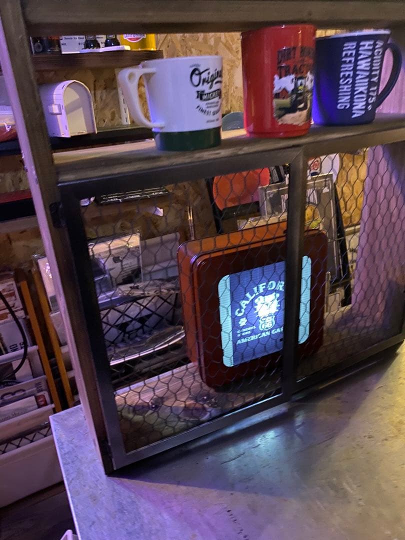 照明付き棚　アメリカン　インダストリアル　ROUTE66 置き型　壁掛け　両用