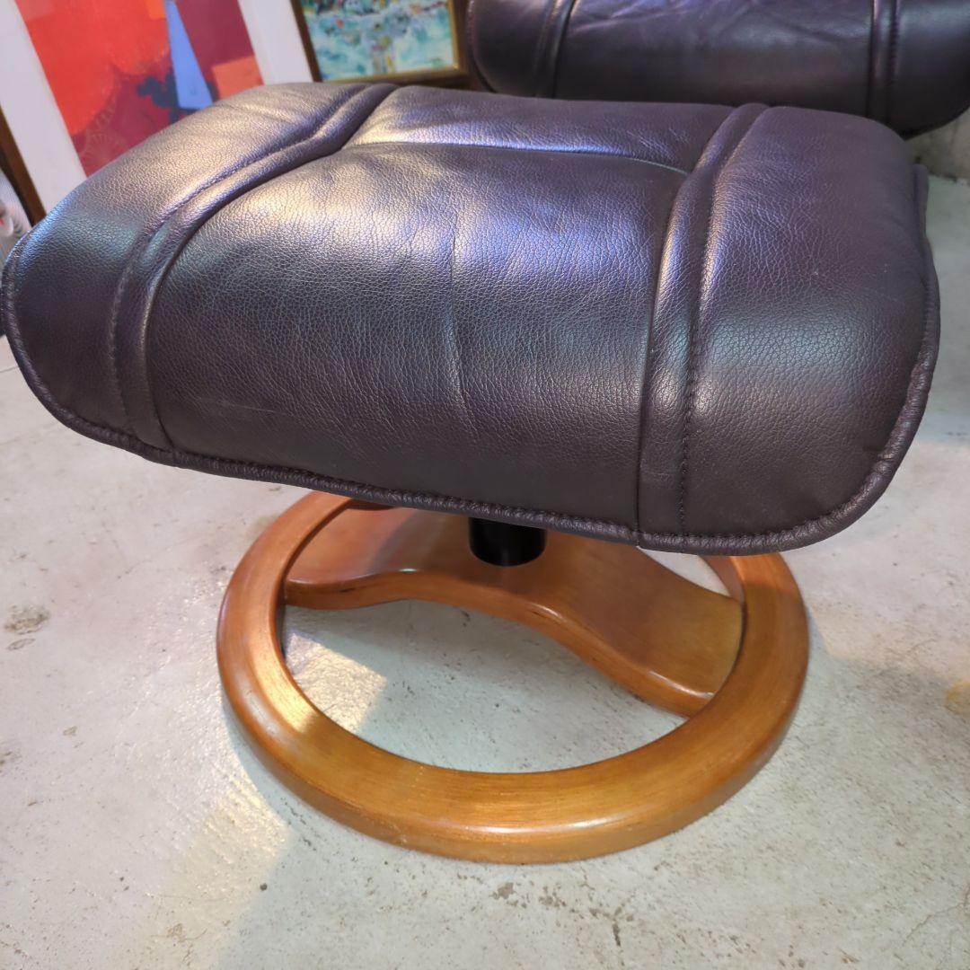 牛革 Hjellegjerde イエリアーダ オットマン付リクライニングチェア