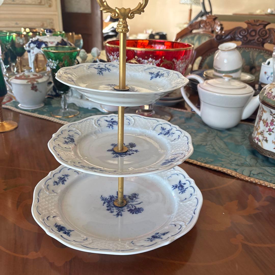 花柄3段プレートスタンド