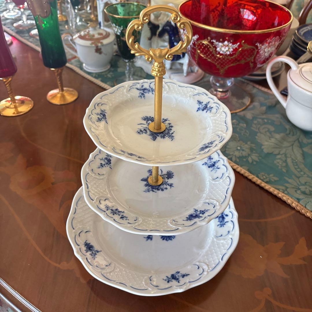 花柄3段プレートスタンド