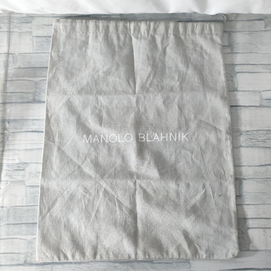 保存袋付き✨マノロブラニク　ハンギシ　ベロア　グレー×シルバー　39