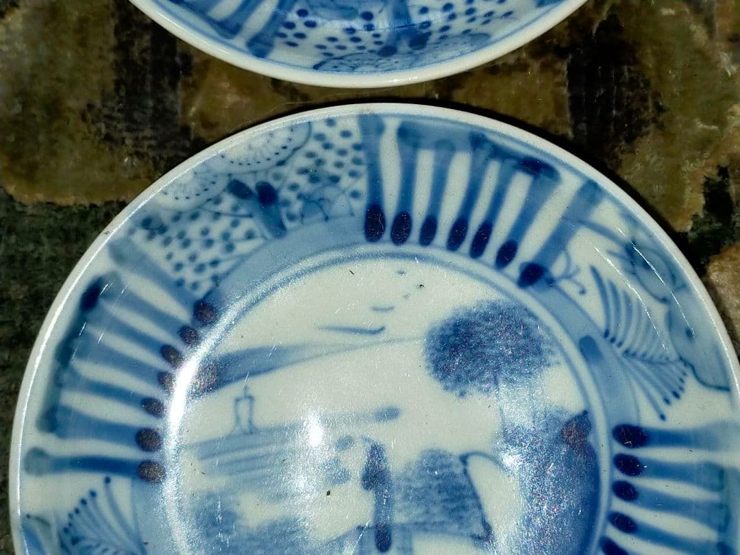 ♥伊万里♥　芙蓉手　小皿　４枚　在銘　染付　骨董　古玩