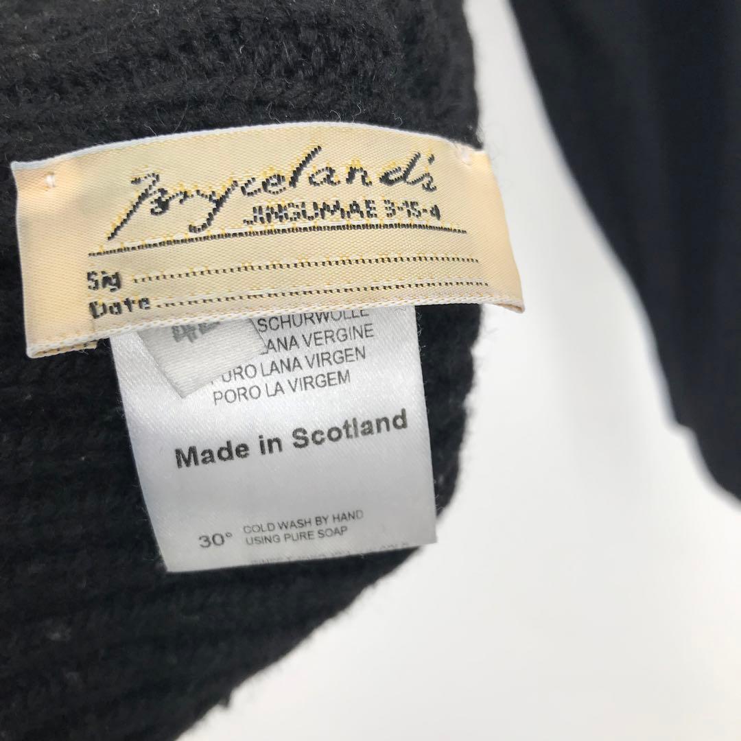 ブライスランズ　ニット　42　ブラック　タートルネック　スコットランド製