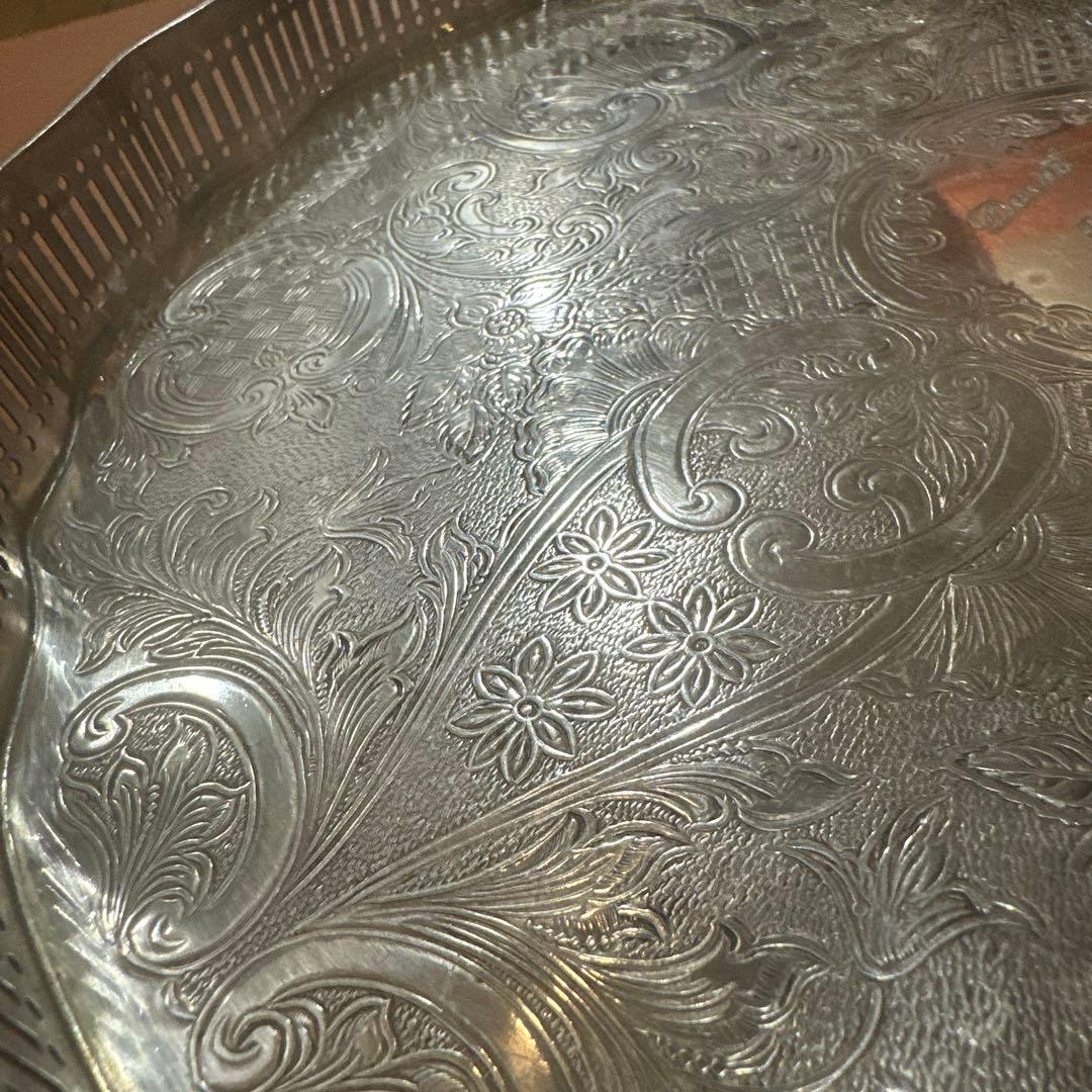 U.S. Reed & Burton シルバーメッキ ラウンドサービングトレイ