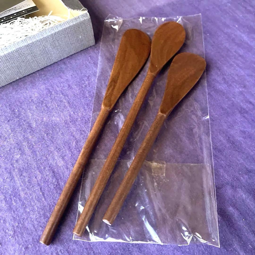 クラフトモーニングセット　南米紫檀　カトラリー4点　木工バターナイフ スプーン等