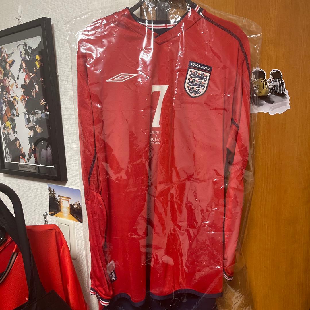 イングランド2002 W杯 長袖 ベッカム＃7アルゼンチン戦マッチデイ入り