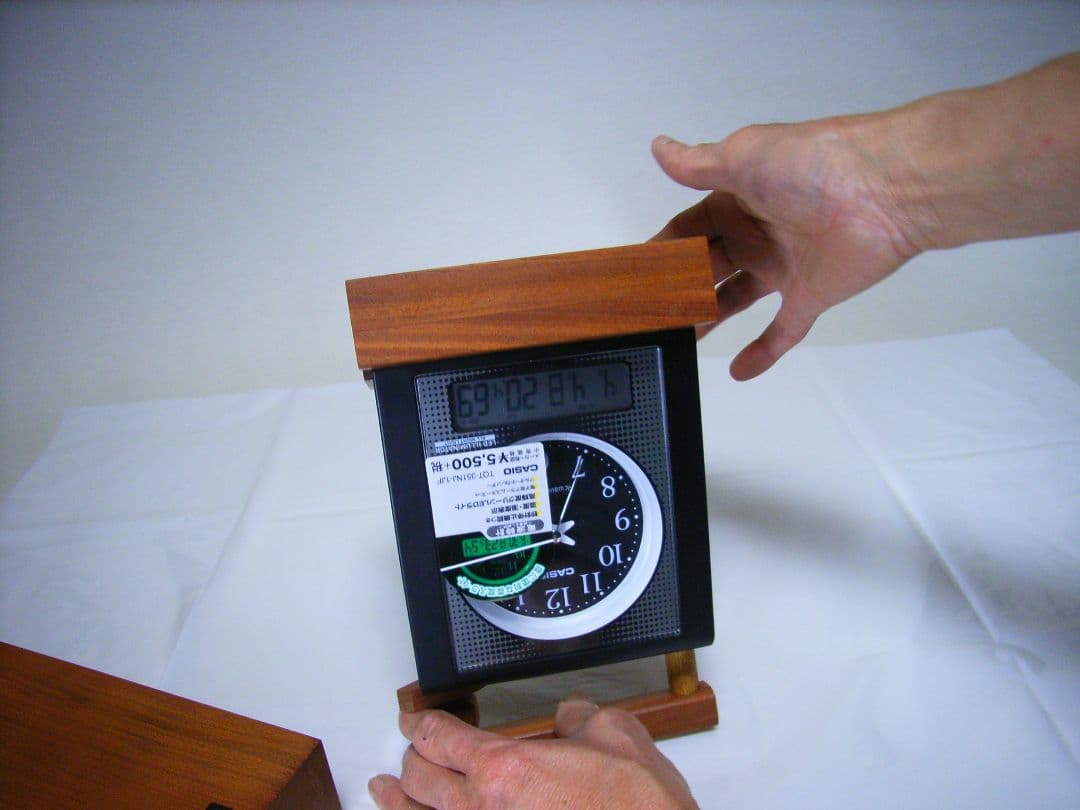 ５FSFABH欅板材電波目覚まし時計（カシオTQT-351NJ使用）TED対象外