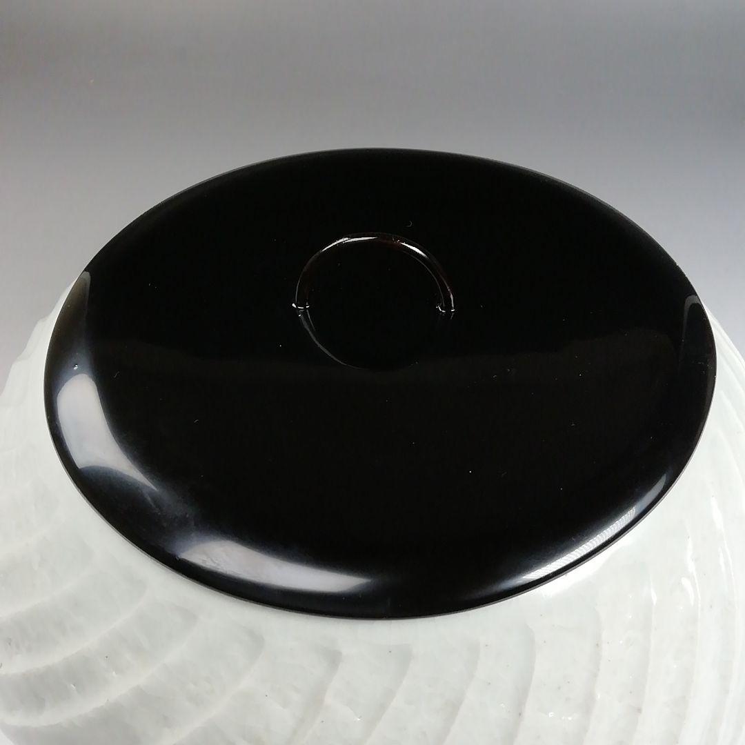 Ｗ２３５　水指　『白磁シノギ　水指』『森岡嘉祥 造』　共箱　茶道具