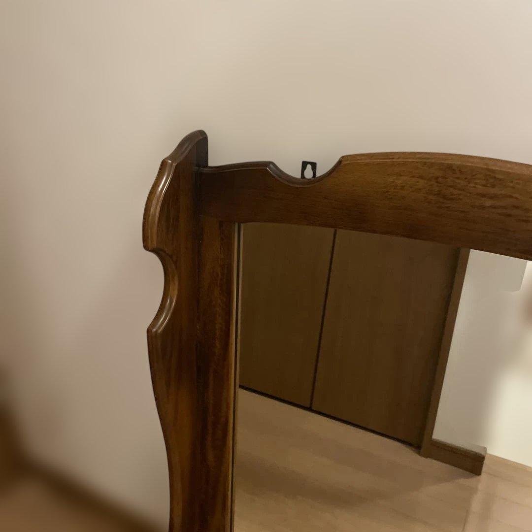 オールドカリモク　コロニアルシリーズ　壁掛けミラー