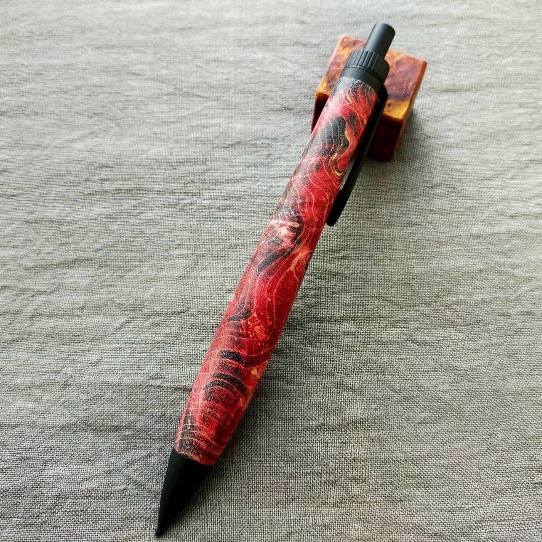 スタビライズドウッド　ハンドメイド　木軸シャープペン　0.5mm　ブラック