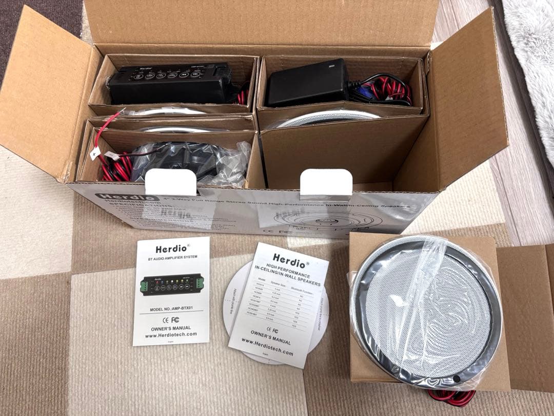 ブルートゥース 4インチ2ウェイ天井取付型スピーカー 天井 埋め込み 天井埋込型