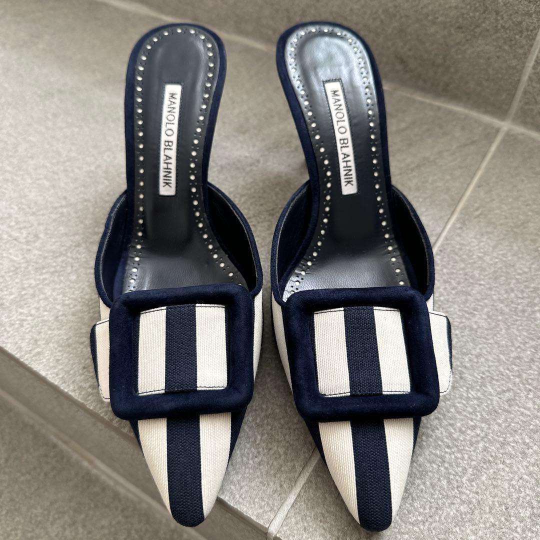 MANOLO BLAHNIK マノロブラニク メイセール ミュール 23.5