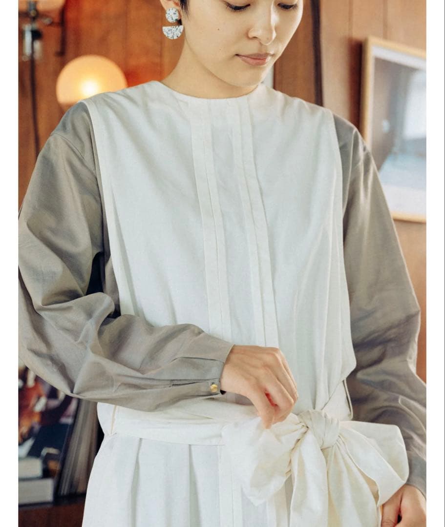 hatsutoki kitchen ノースリーブポップオーバー(エクリュ)