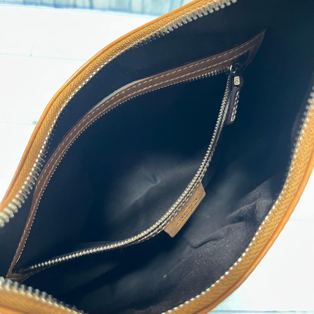 【希少カラー】グッチ インターロッキング ショルダーバッグ レザー キャンバス