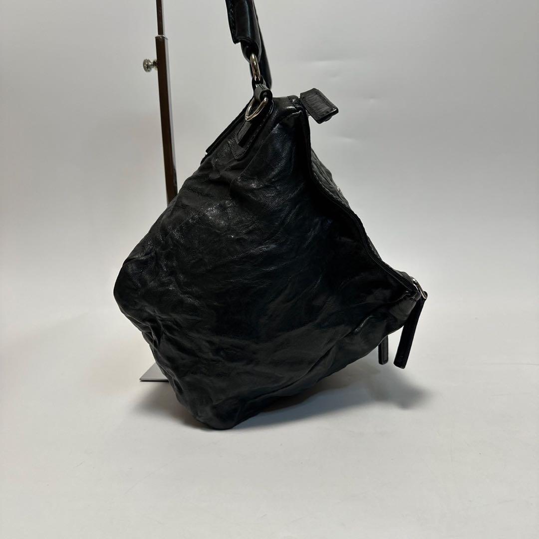 t81【極美品】保存袋付　ジバンシー　パンドラ　黒　シワ加工　2wayショルダー