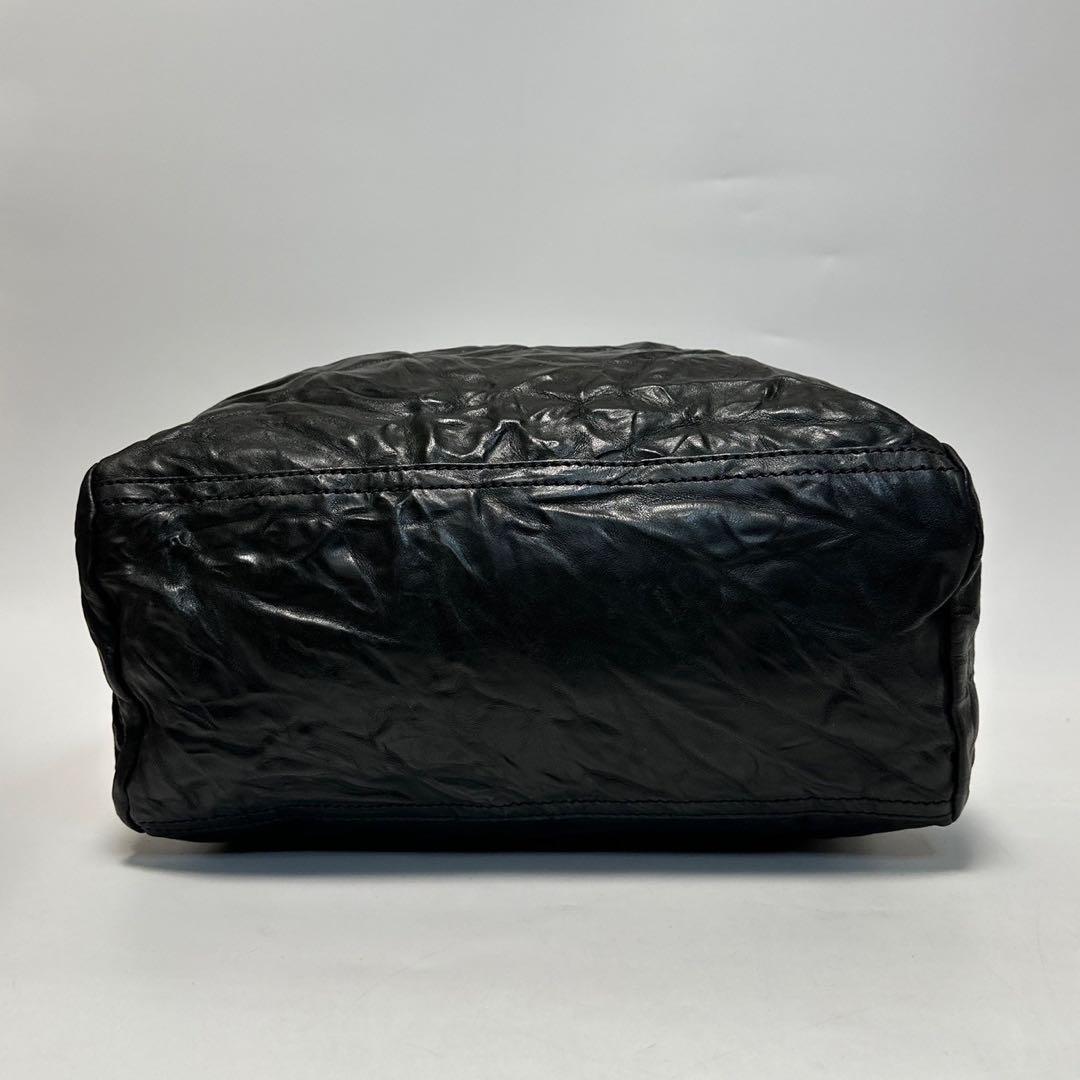 t81【極美品】保存袋付　ジバンシー　パンドラ　黒　シワ加工　2wayショルダー