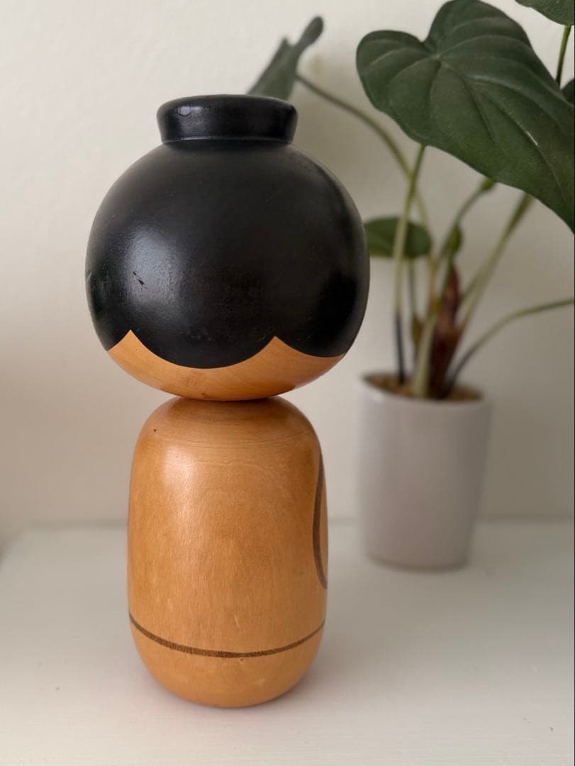 総理大臣賞受賞作家1318g加納千代松 作　童詩　創作こけし27.5cm署名入り