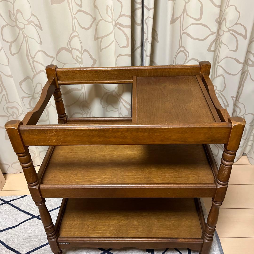 カリモク家具　キッチンワゴン　キャスター交換済