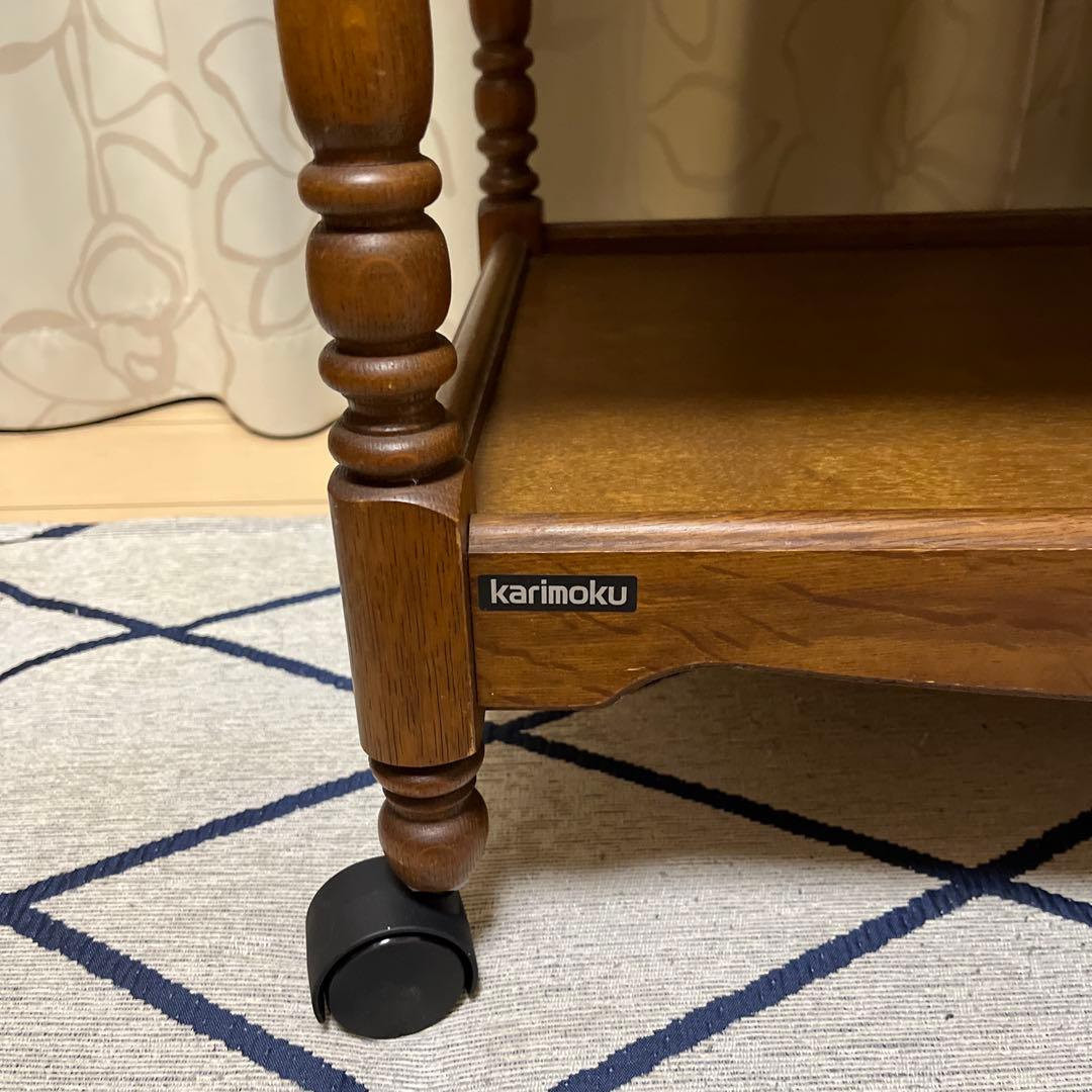 カリモク家具　キッチンワゴン　キャスター交換済