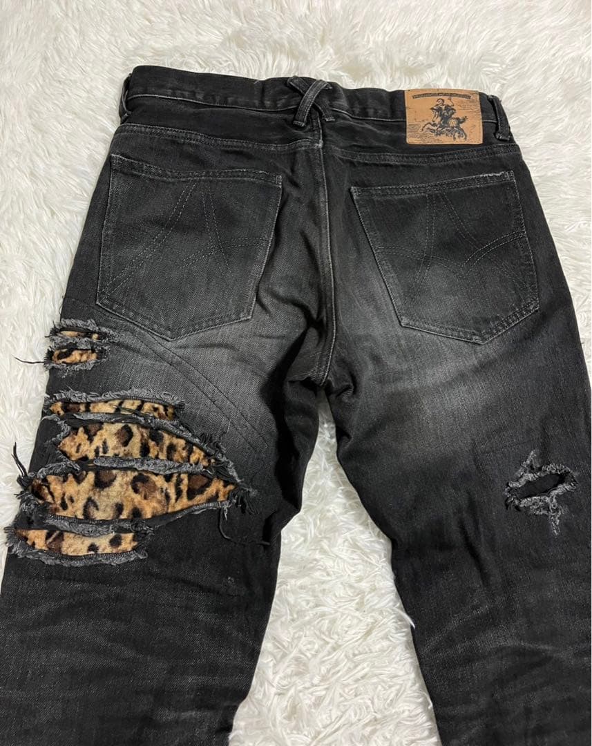 PROPA9ANDA プロパガンダ　デニム　ジーンズ　リペア加工　黒　W31
