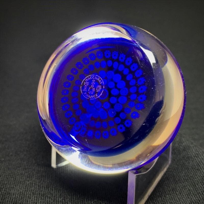 1992 ミッドナイトブルー BACCARAT クリスタル ペーパーウェイト