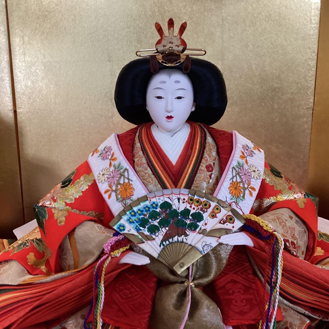 雛人形　親王飾り　水光齊祐月　ひめ咲きびな　頭師　聖祥　鳳凰　中古品