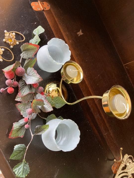 うさたんページ 真鍮とシュガープラムキャンドルホルダーセット