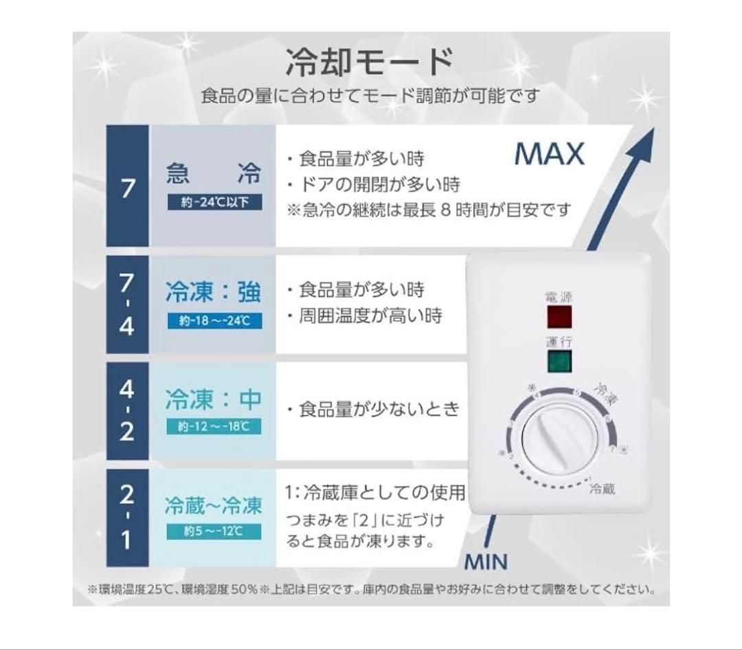 MAXZEN冷凍庫99リットル　中古品