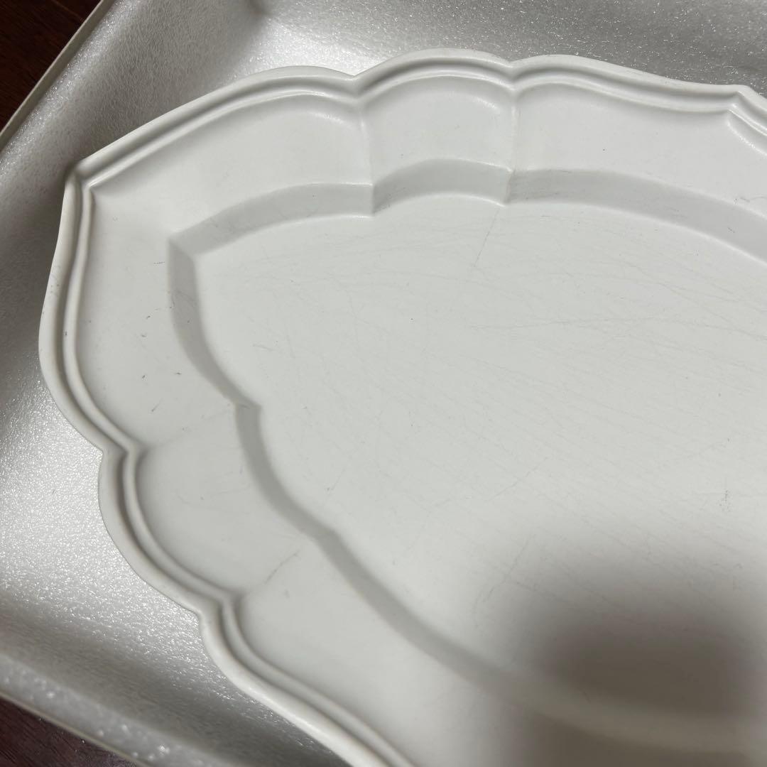 難あり　臼杵焼　オバール皿　L Usukiyaki 臼杵焼き　大皿　金継ぎ用