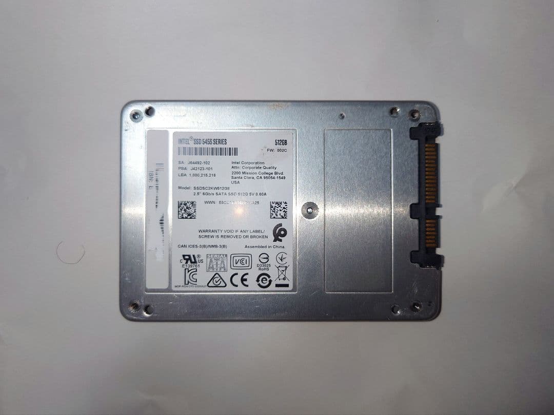 Intel SSD 545S Series 2.5インチ SATA　512GB