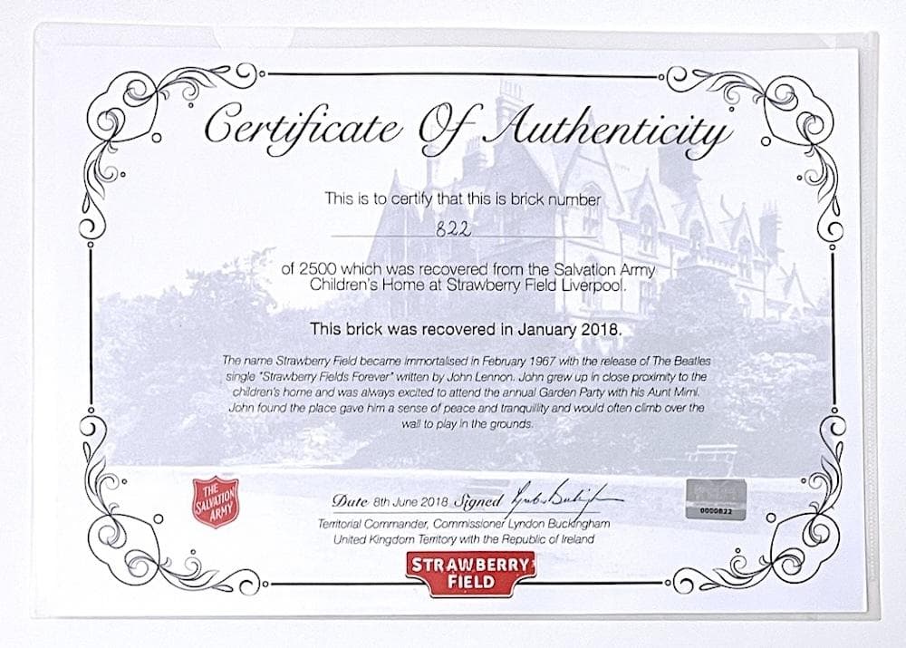 証明書付き STRAWBERRY FIELD ストロベリー・フィールズ レンガ