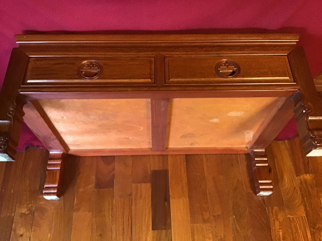 紫檀 ローテーブル 引き出し付 注文品 机 ローズウッド